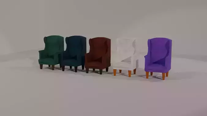 Armchairs Low-poly 3D model