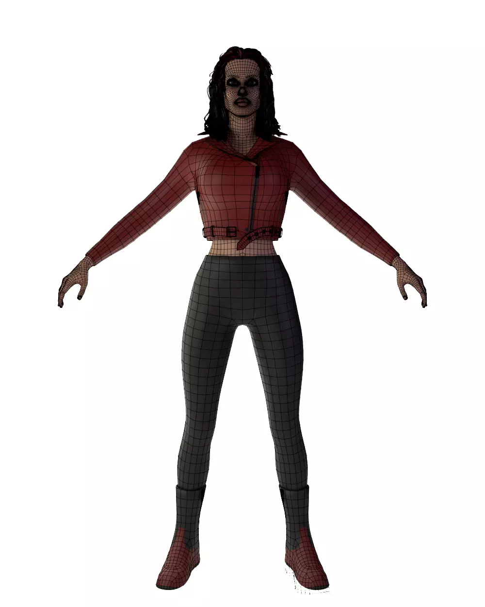 Urban Fighter - Stylized Female Character 3D model_1