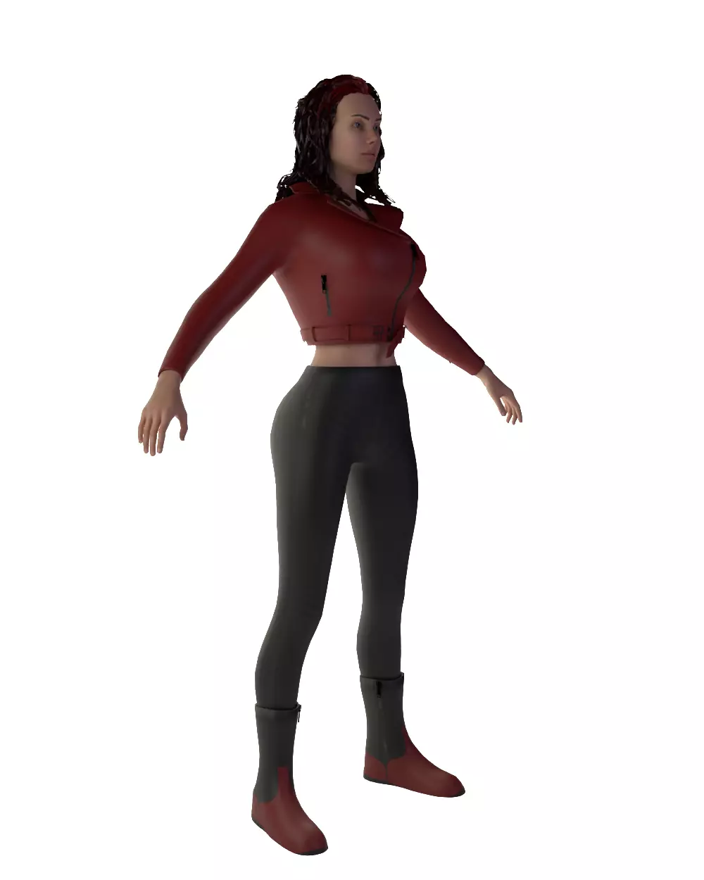 Urban Fighter - Stylized Female Character 3D model_8
