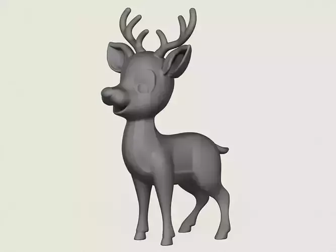 Cartoon Deer Print Ready 3D Model