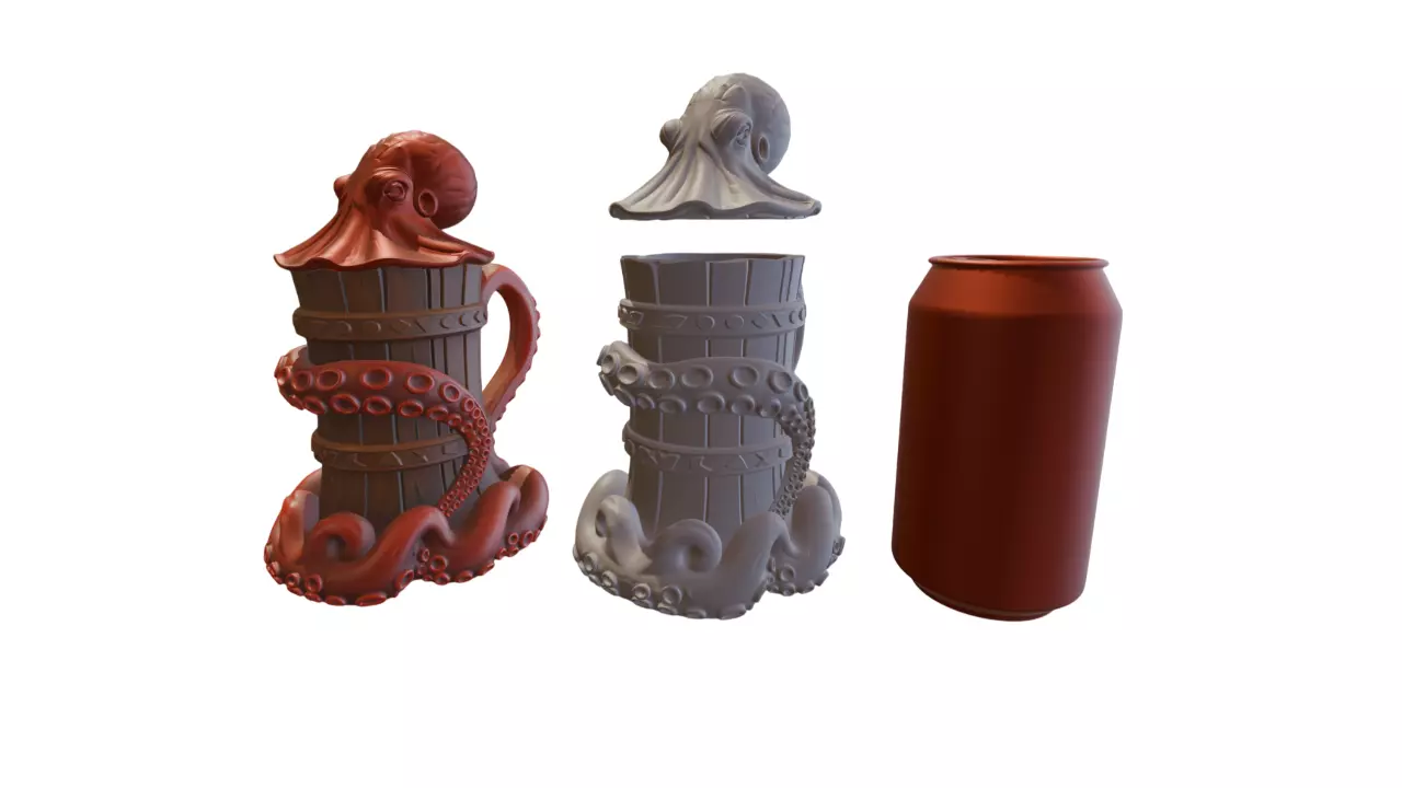 Octo-Grip Can Holder The Guardian of Your Soda 3D print model_3