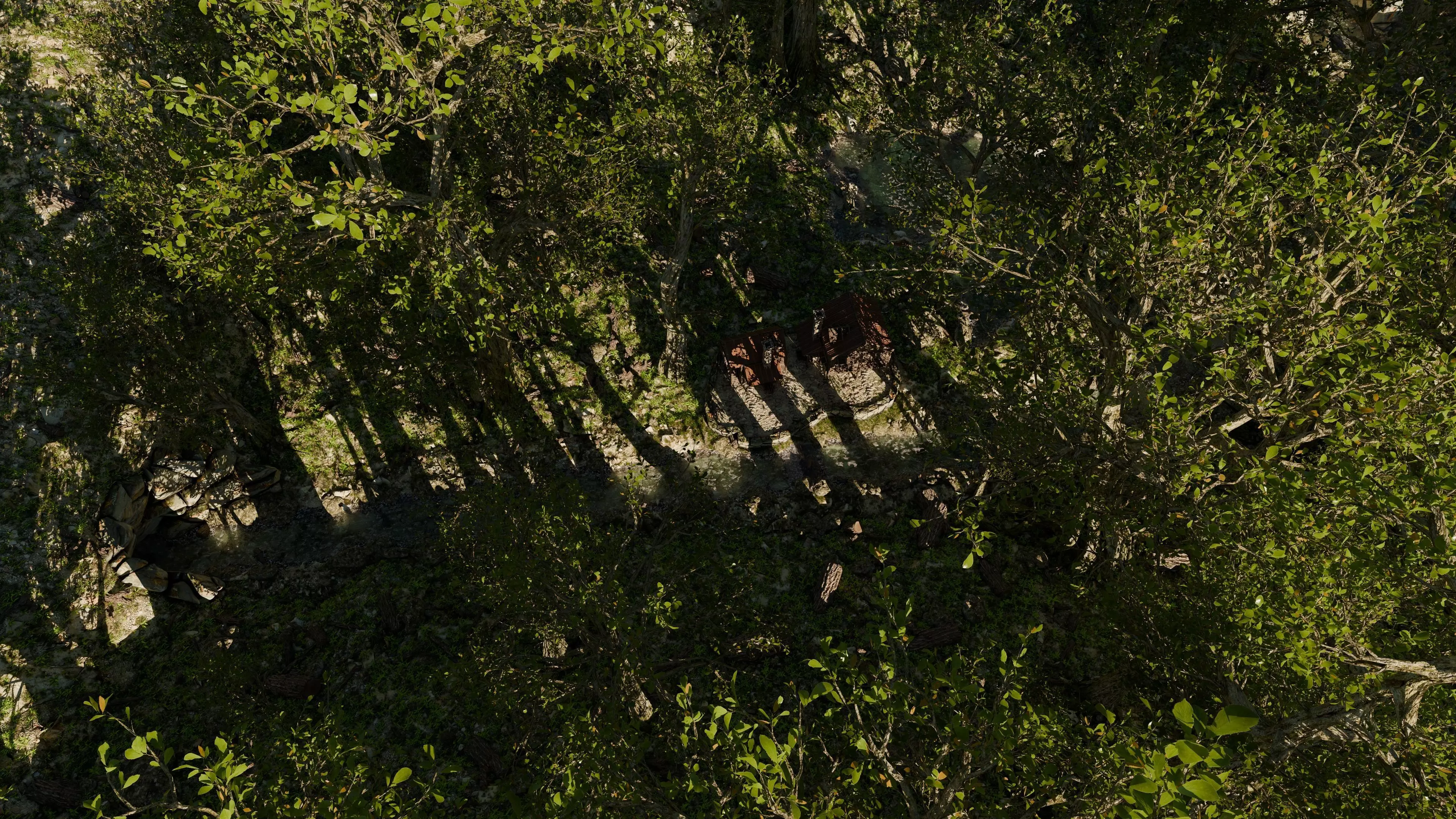 Cabin River Landscape Scene 3D model_9