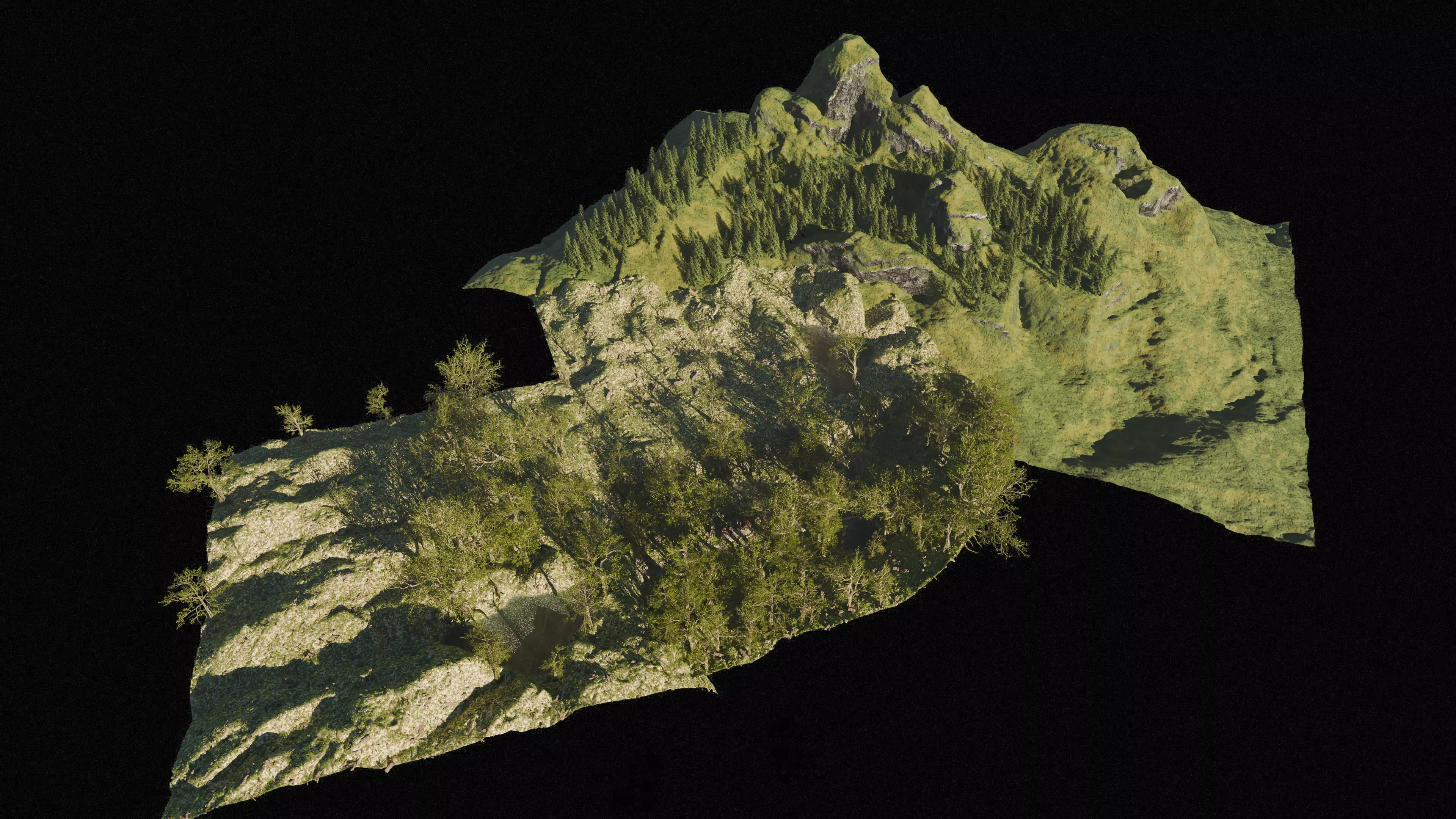 Cabin River Landscape Scene 3D model_11