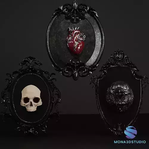 Gothic Wall Frame Set - 20cm STL - Commercial License