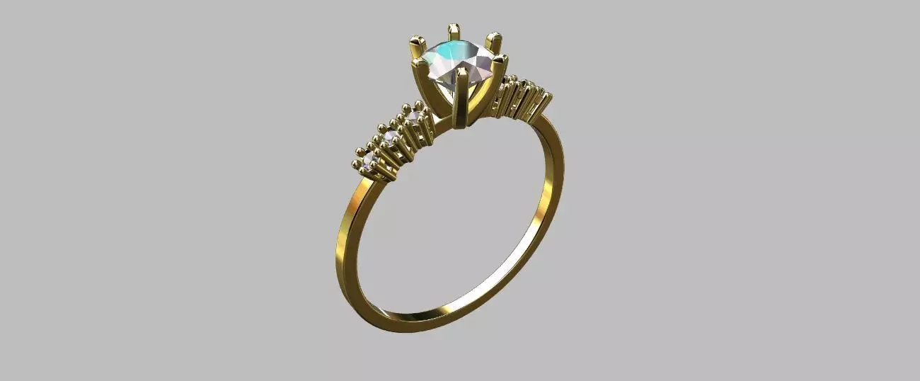 5mm Central Stone Ring 3D print model