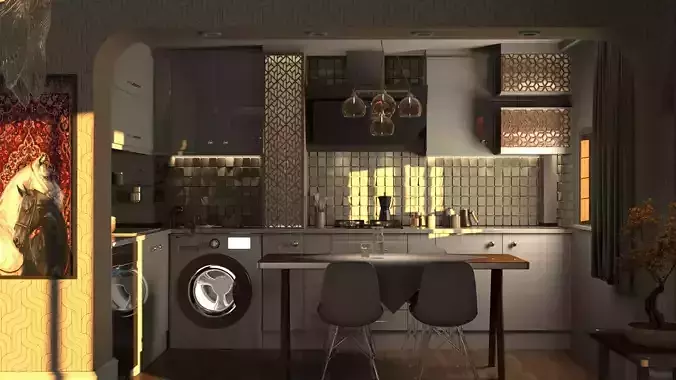 Living room - open kitchen