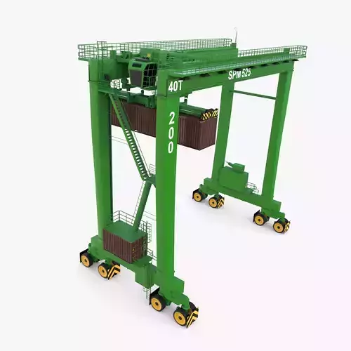 Rubber Tired Gantry Crane V4 3D model