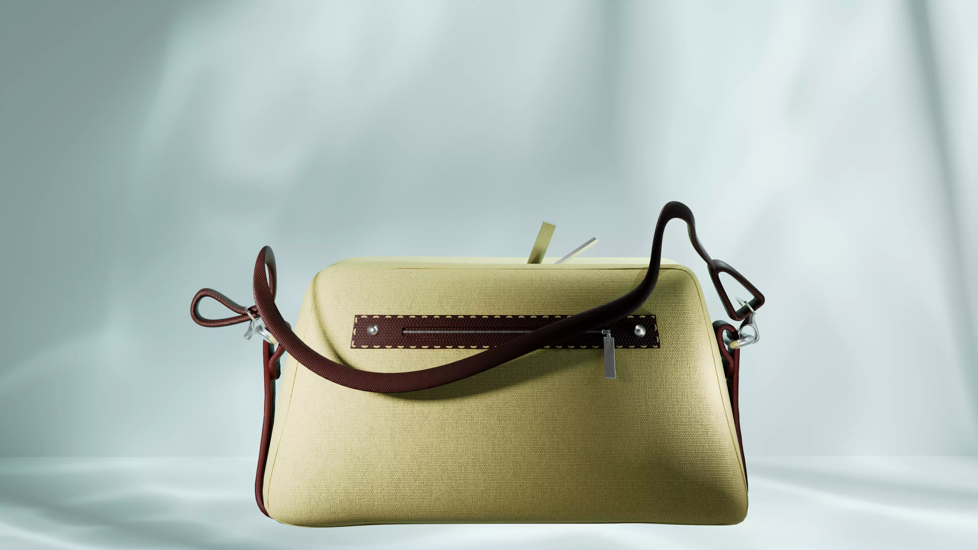 3D travel shoulder HandBag Low-poly 3D model_8