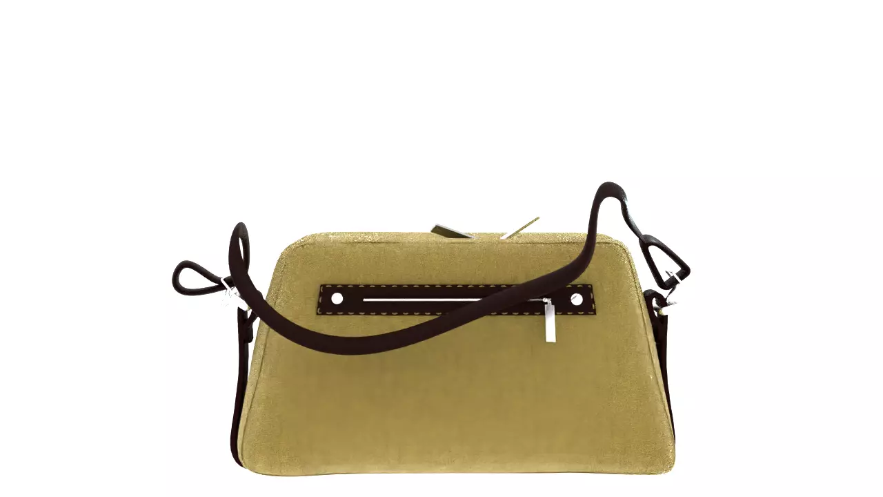 3D travel shoulder HandBag Low-poly 3D model_0