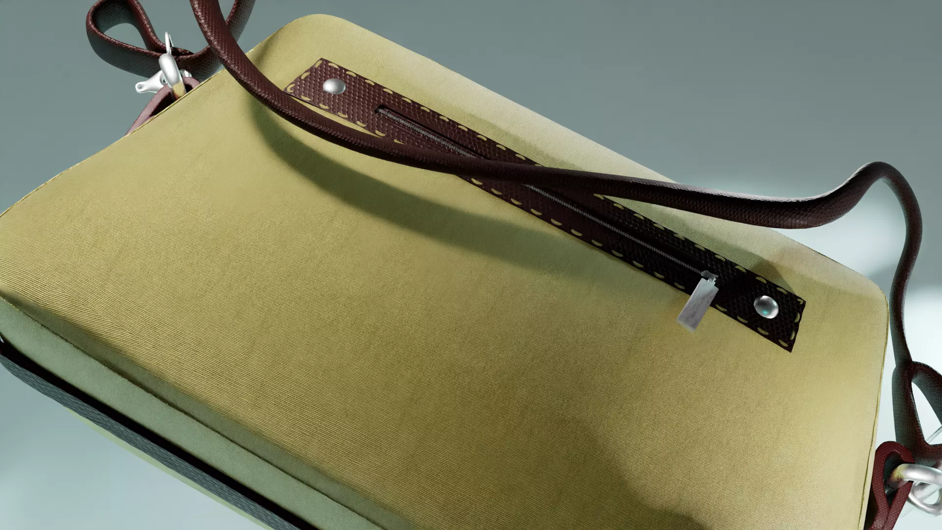 3D travel shoulder HandBag Low-poly 3D model_5