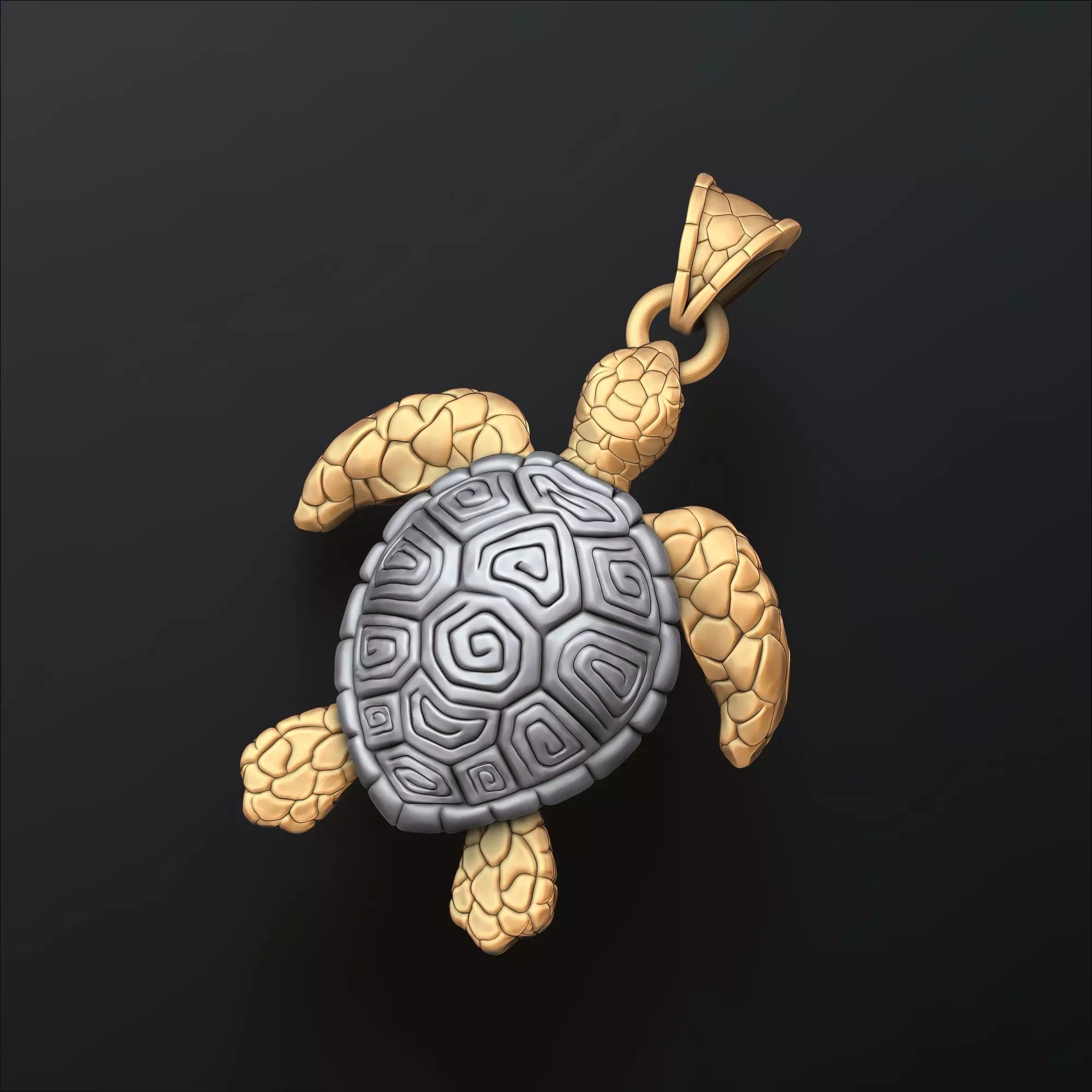 Turtle Pendant v2 3D print model