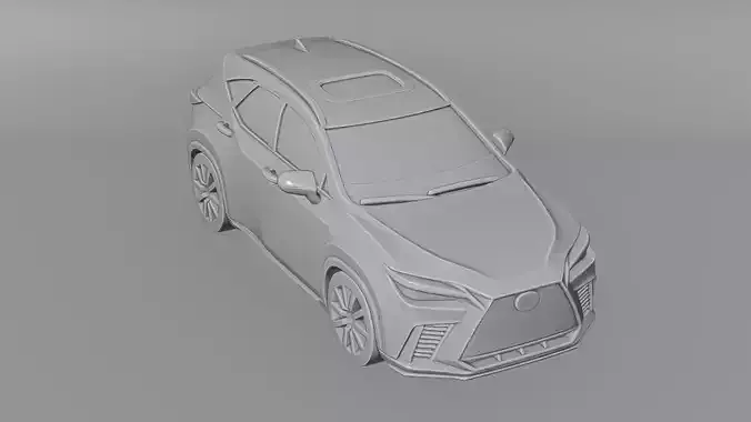 Modern Car 3D Model Low Poly PBR Textured Low-poly 3D model 6