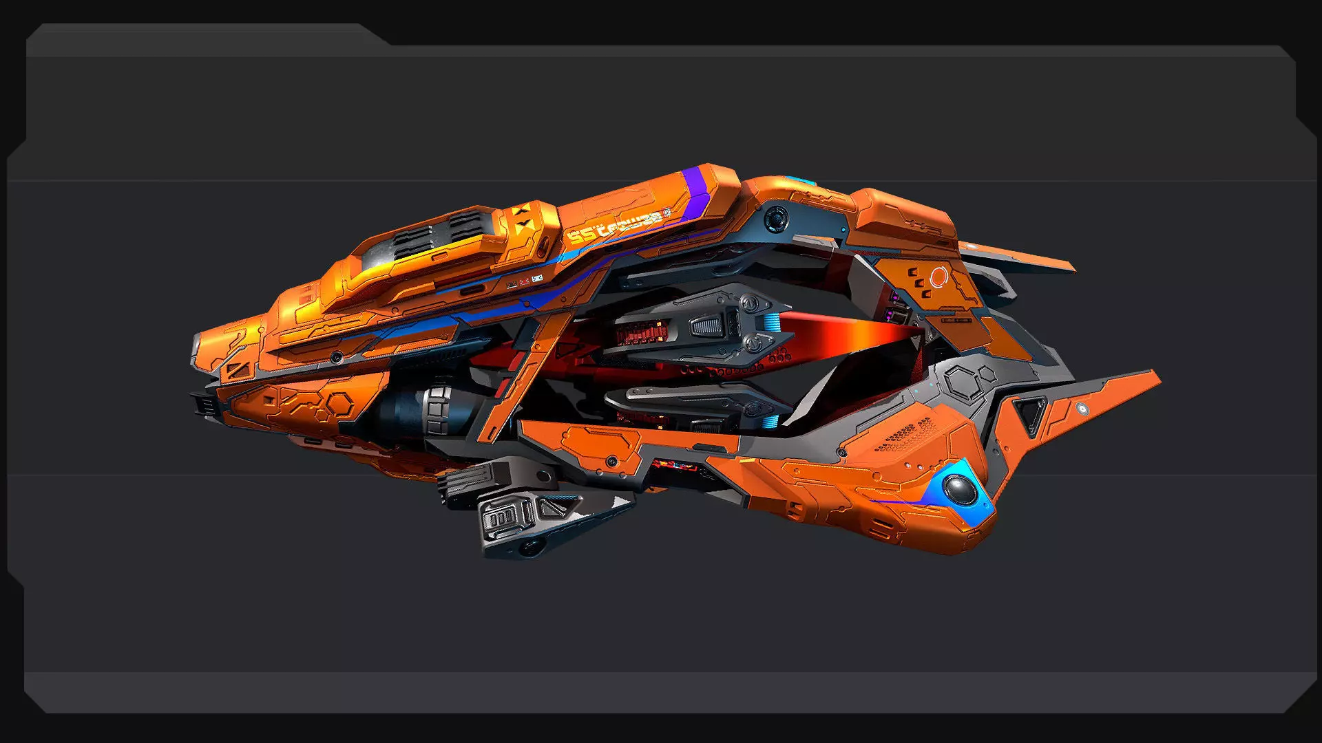 DRAKX - ALIEN Frigate DK4 Low-poly 3D model_3