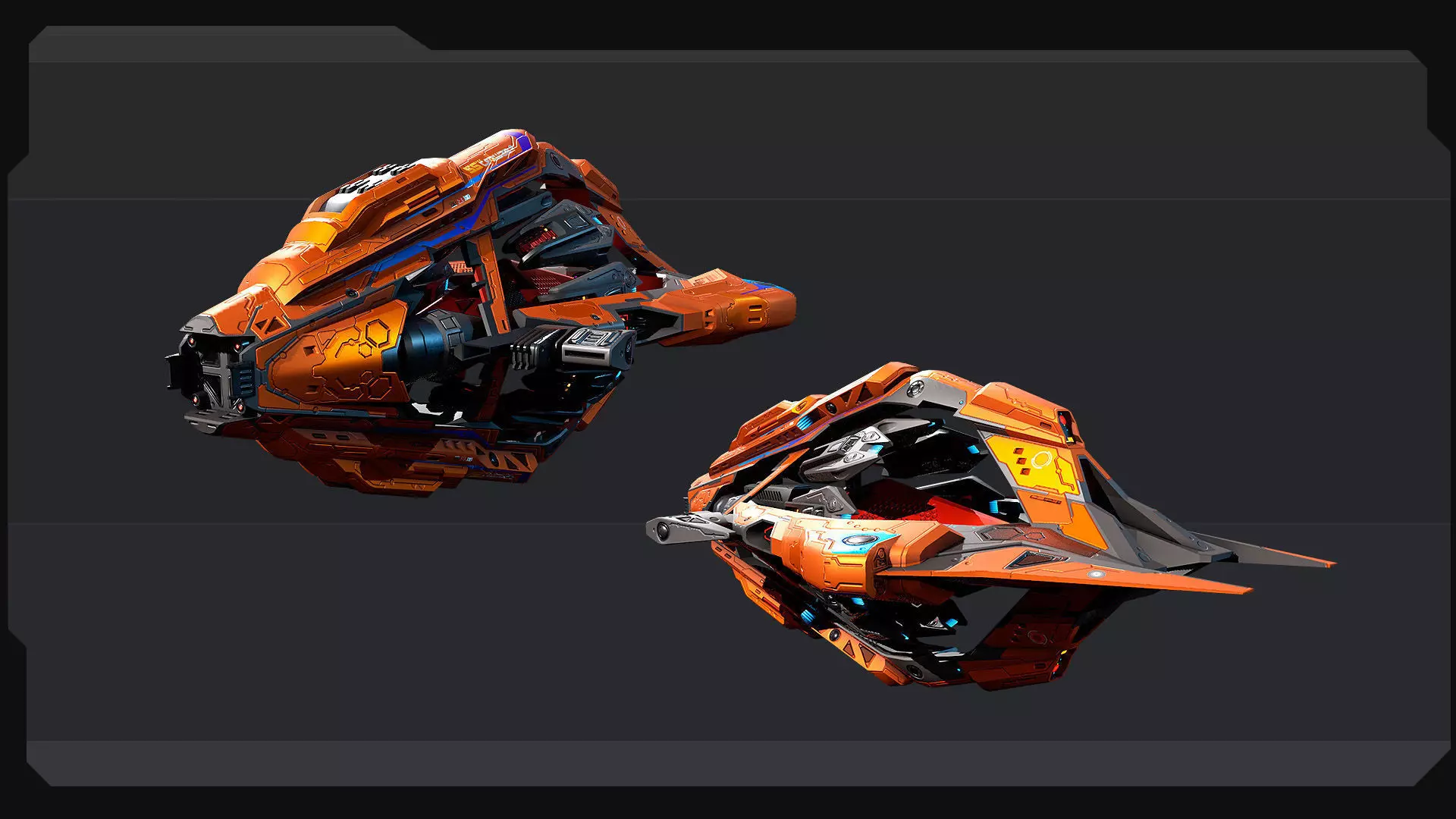 DRAKX - ALIEN Frigate DK4 Low-poly 3D model_5