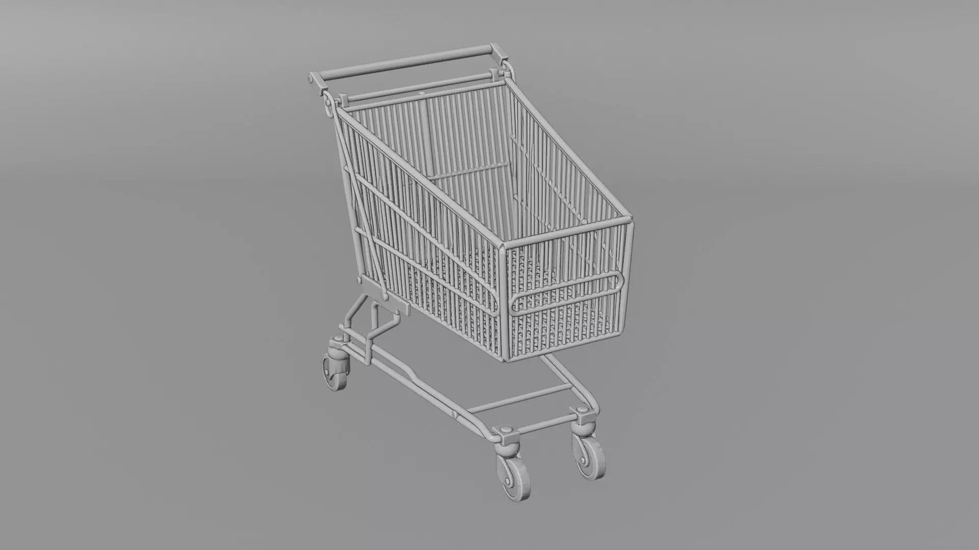 Shopping Cart 3D Model  Low Poly Game Ready Free low-poly 3D model_6