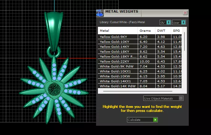 Golden Blossom Pendant with Ruby Petals 3D print model_6
