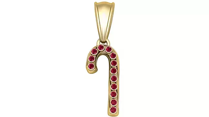 Golden Candy Cane Pendant 