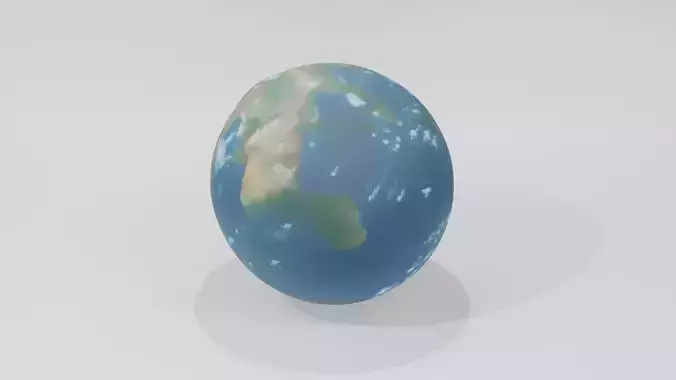 Planet Earth 3D Model  Low Poly Globe Map
