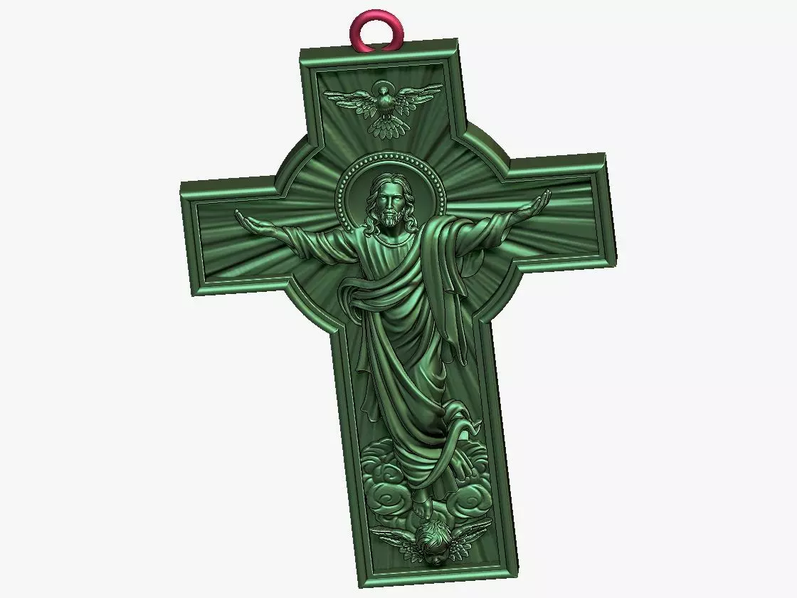 Jesus pendent 3D model_6