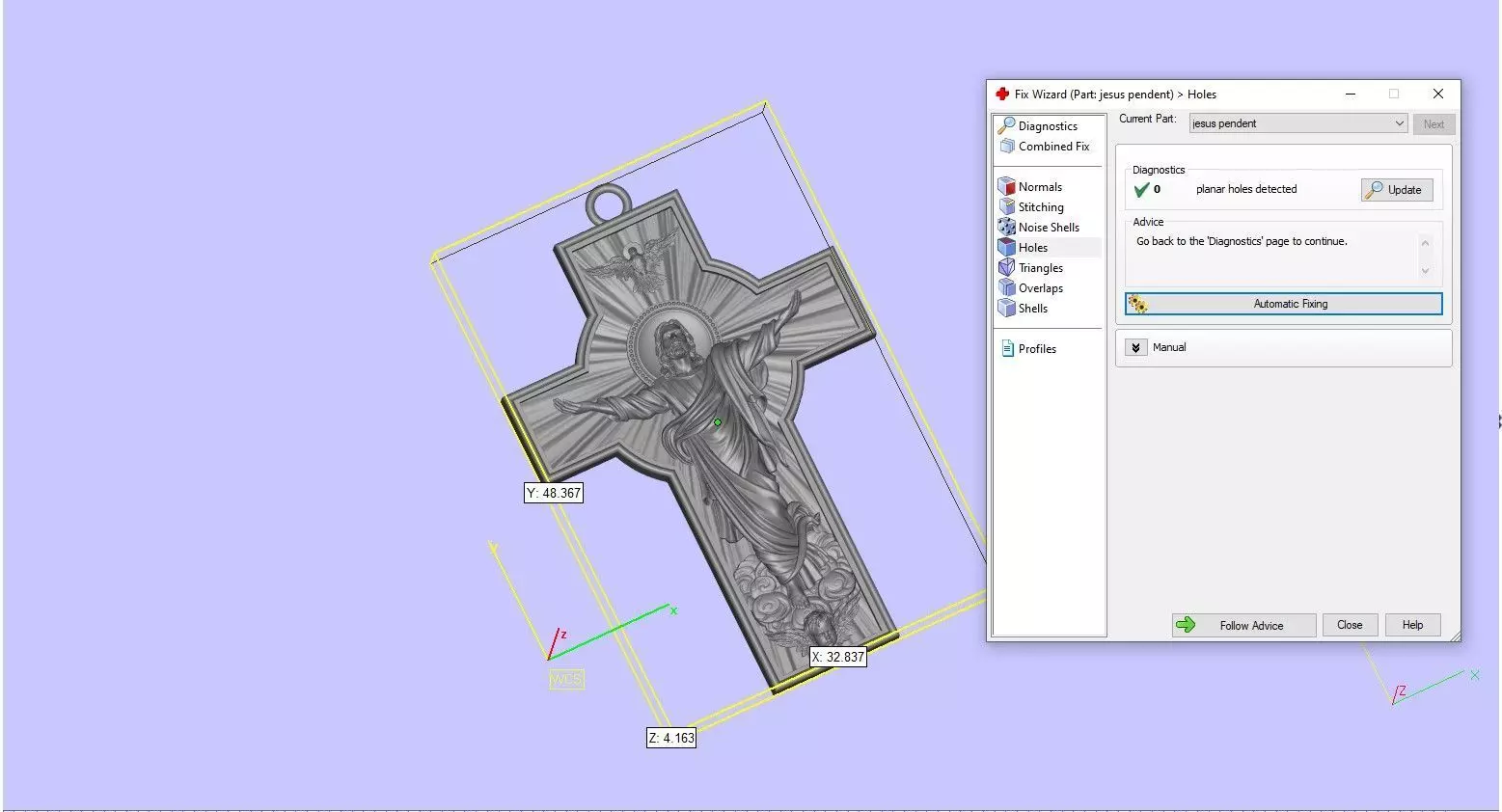 Jesus pendent 3D model_8