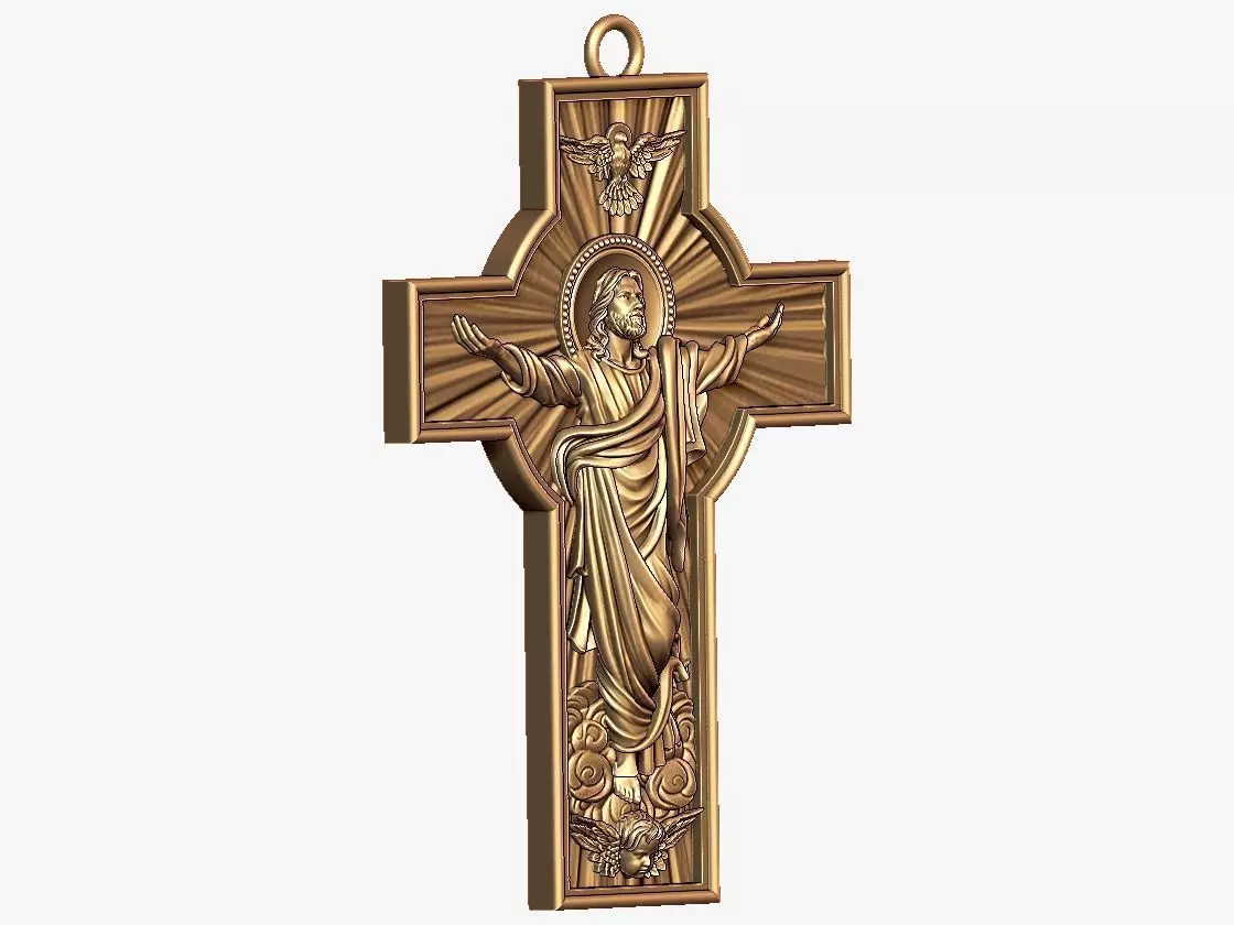 Jesus pendent 3D model_4