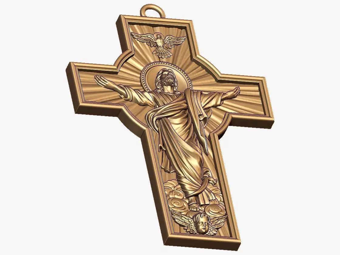 Jesus pendent 3D model_5