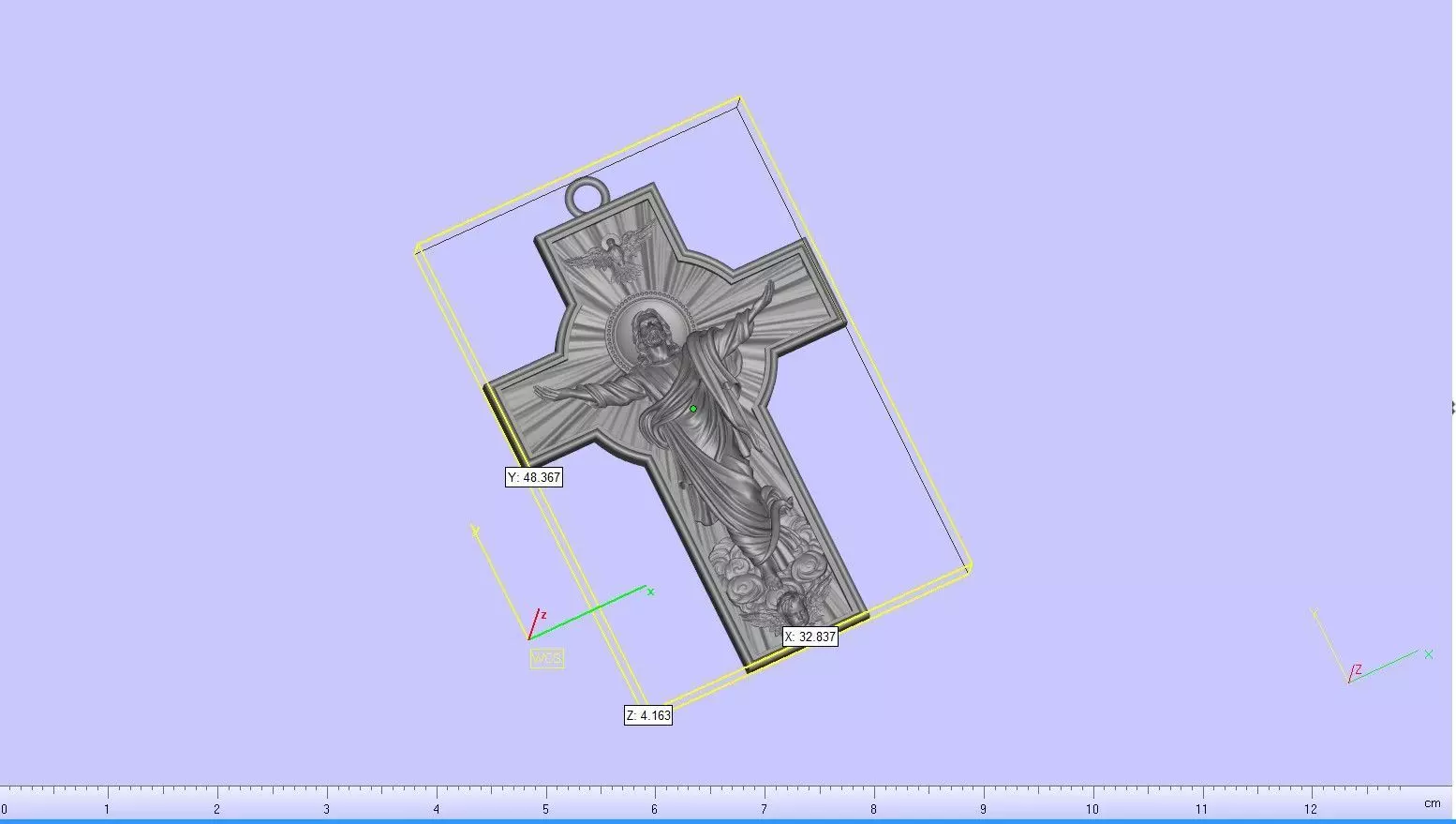 Jesus pendent 3D model_7
