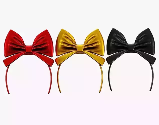 Bow Ribbon Headband Pack Low-poly 3D model