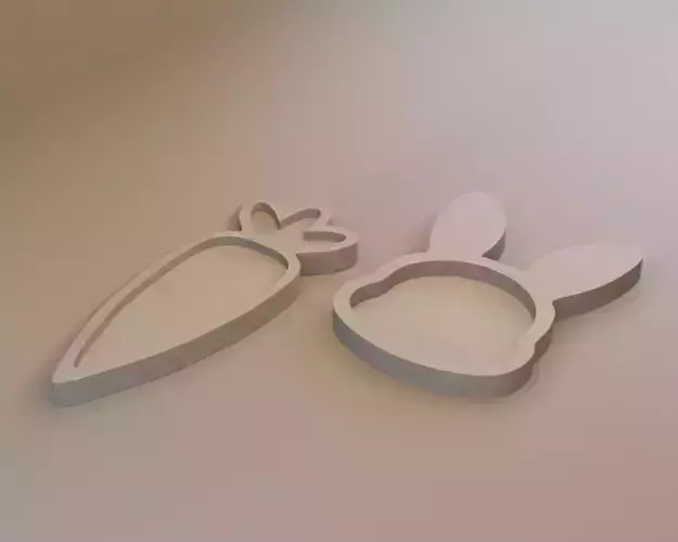 Bunny and Carrot Plate Miniature Dollhouse Easter Tableware