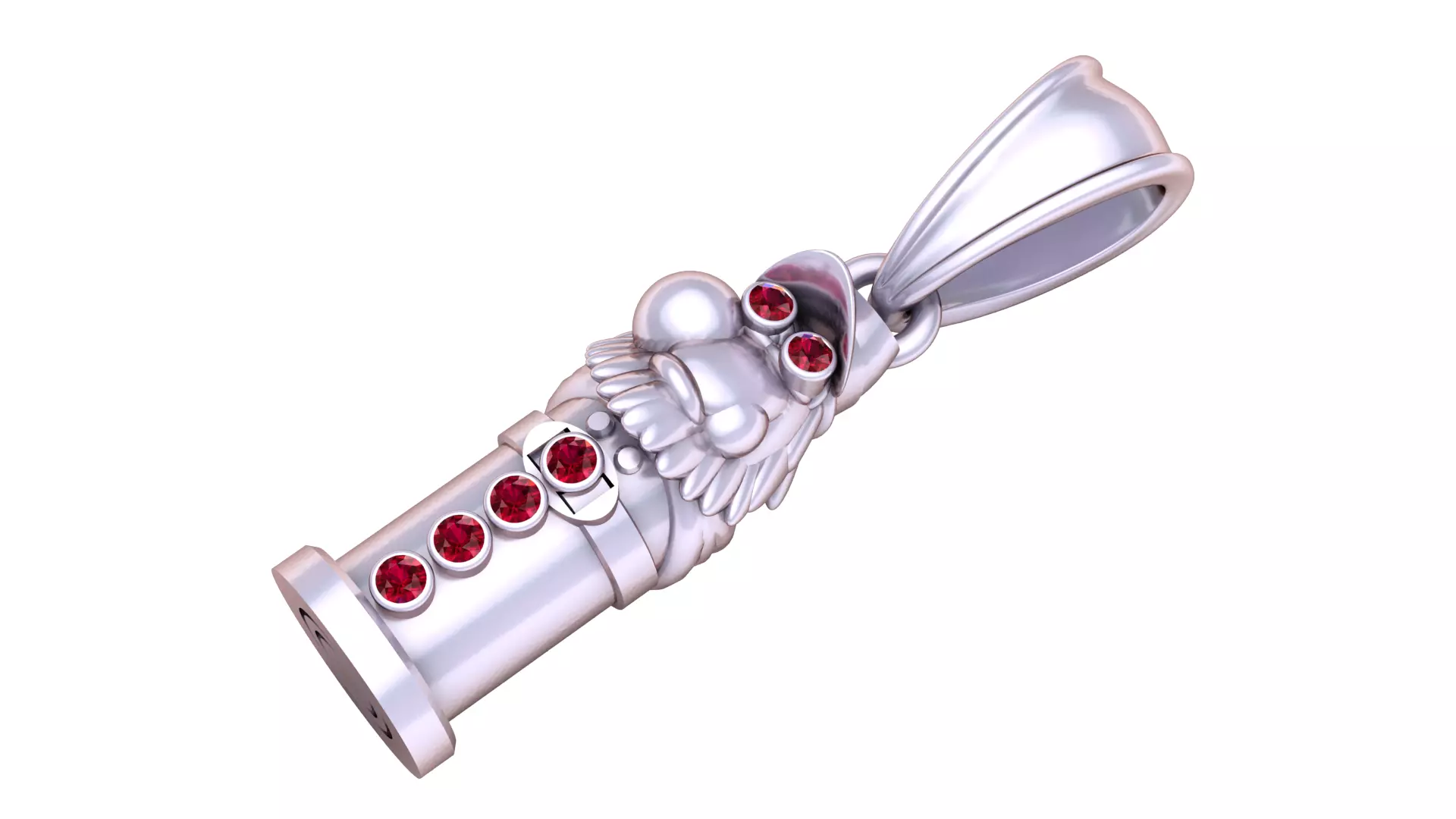 Golden Gnome Pendant with Ruby Accents 3D print model_2