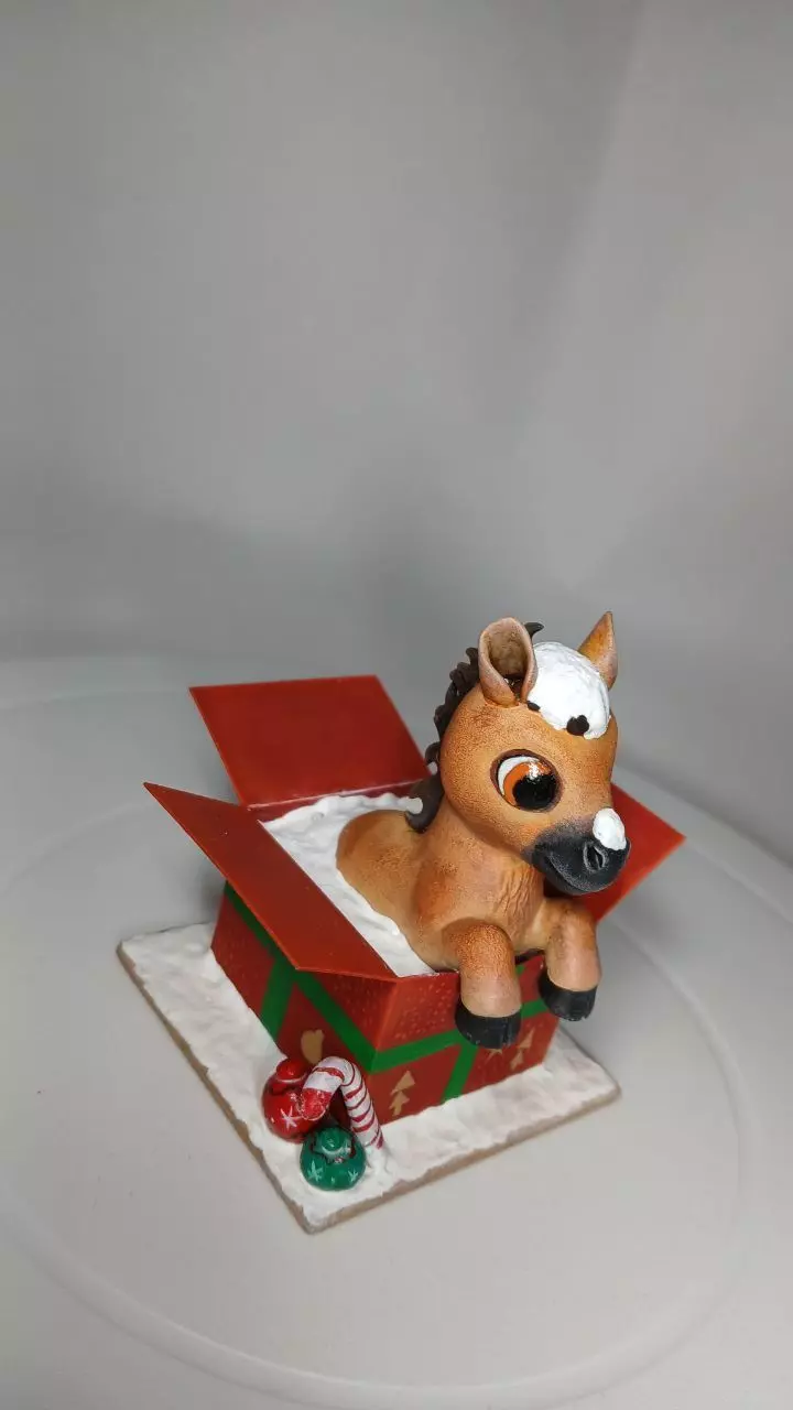 Baby Horse in the box 3D Printable and low-poly Low-poly 3D model_11