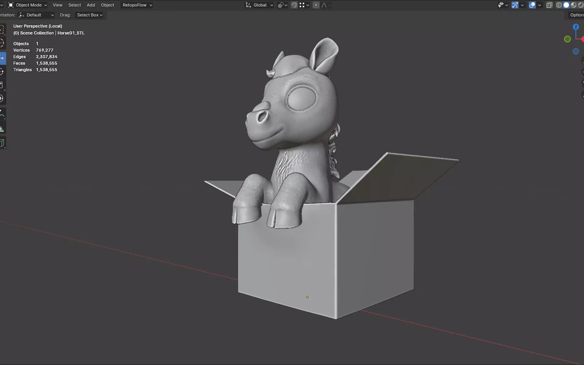 Baby Horse in the box 3D Printable and low-poly Low-poly 3D model_14