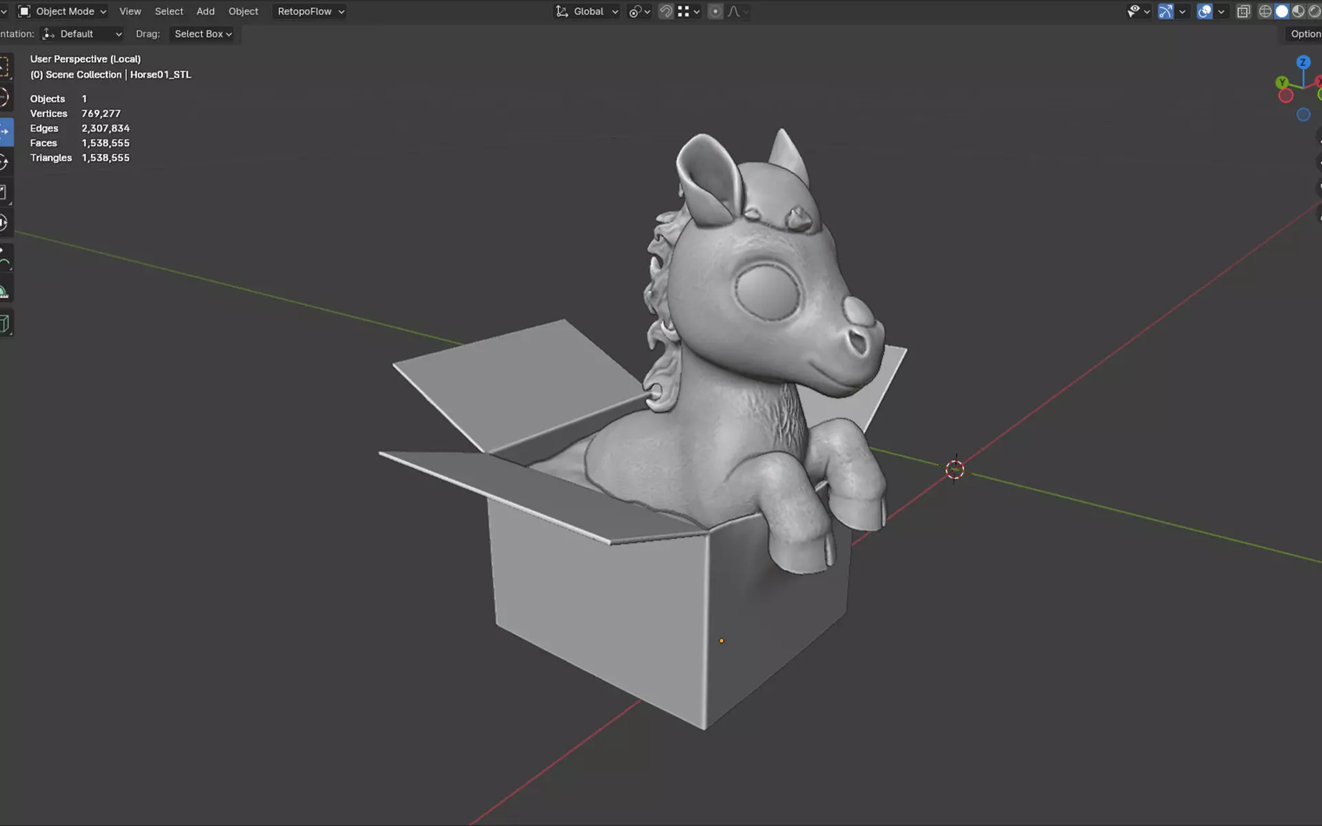 Baby Horse in the box 3D Printable and low-poly Low-poly 3D model_15