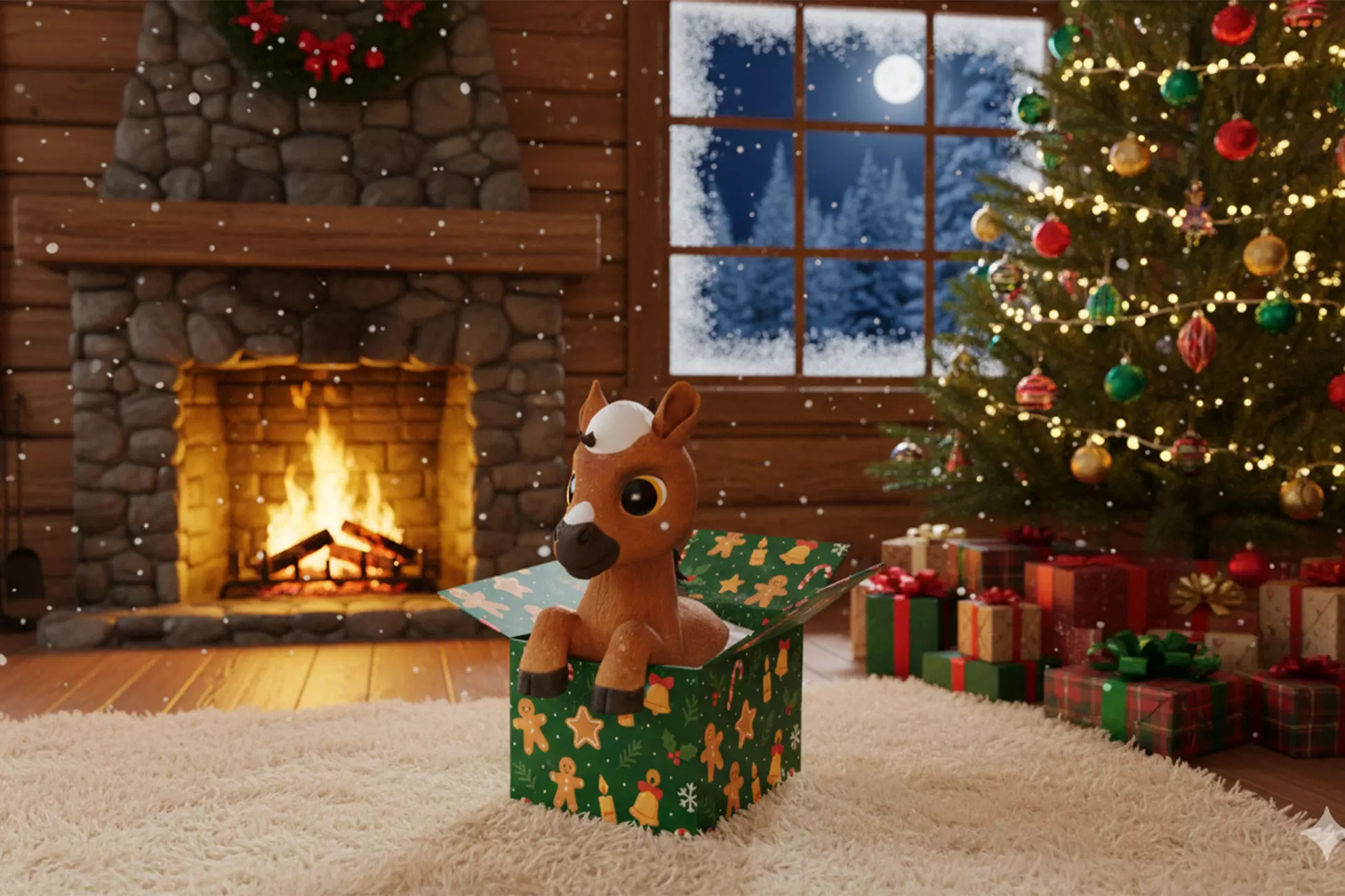 Baby Horse in the box 3D Printable and low-poly Low-poly 3D model_1