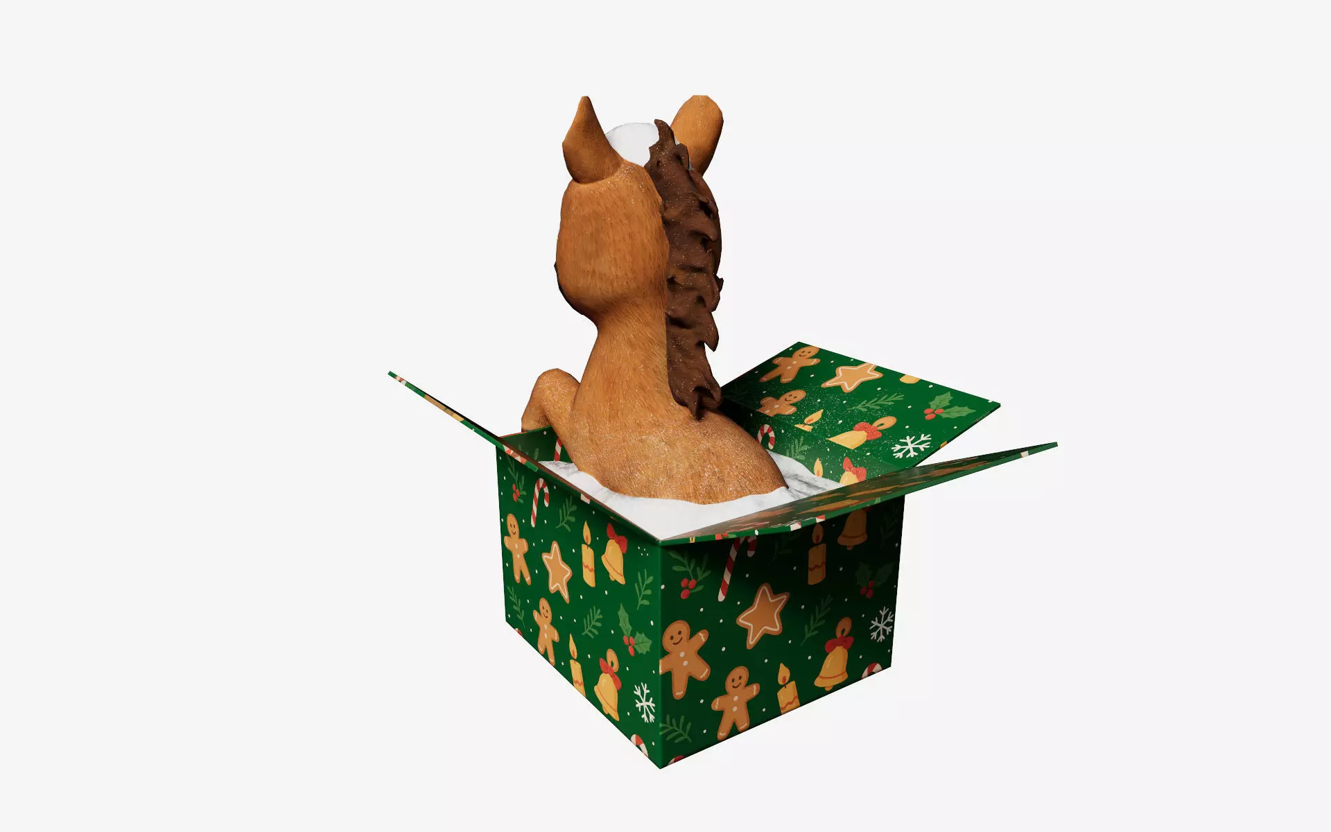 Baby Horse in the box 3D Printable and low-poly Low-poly 3D model_4