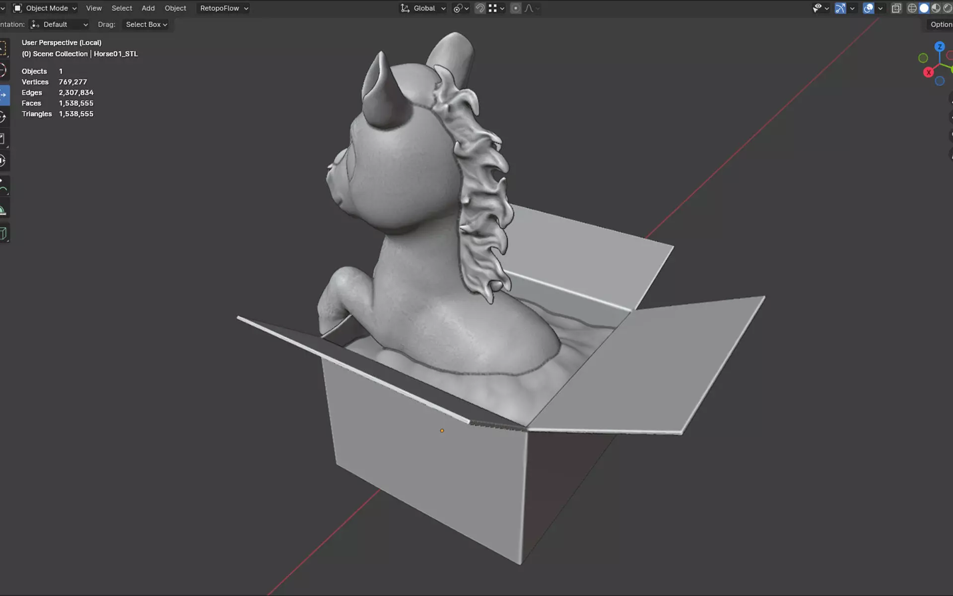 Baby Horse in the box 3D Printable and low-poly Low-poly 3D model_16