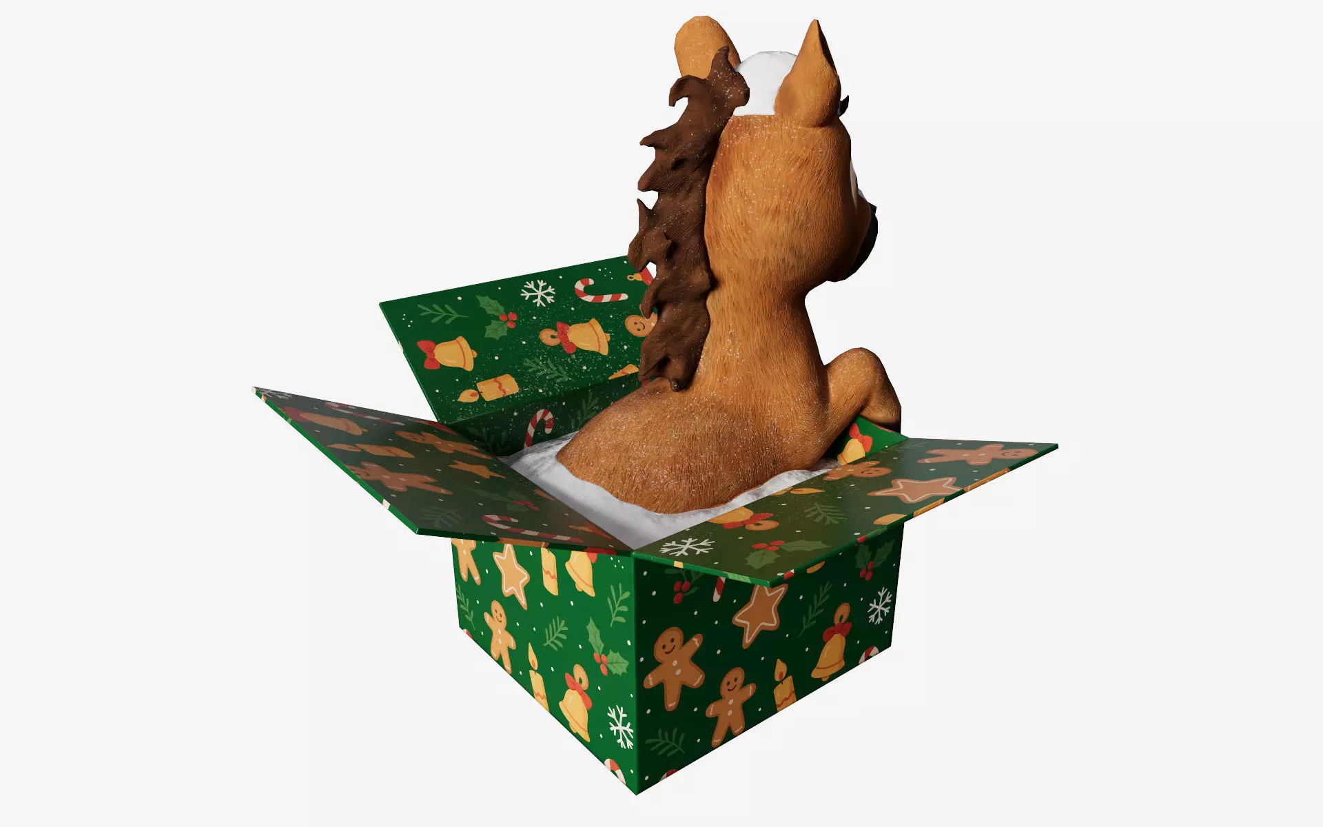 Baby Horse in the box 3D Printable and low-poly Low-poly 3D model_7