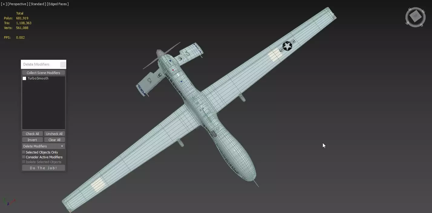 General Atomics MQ-1 Predator UAV Drone 3D model_3