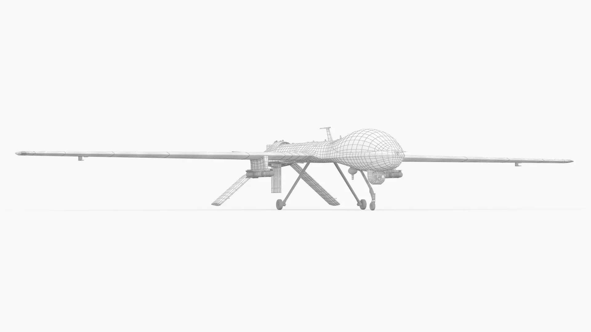 General Atomics MQ-1 Predator UAV Drone 3D model_2