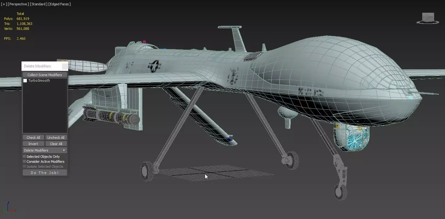 General Atomics MQ-1 Predator UAV Drone 3D model_4