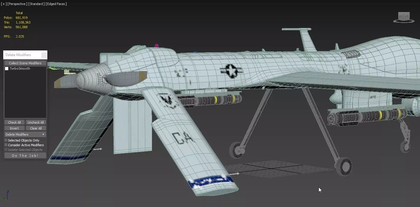 General Atomics MQ-1 Predator UAV Drone 3D model_8