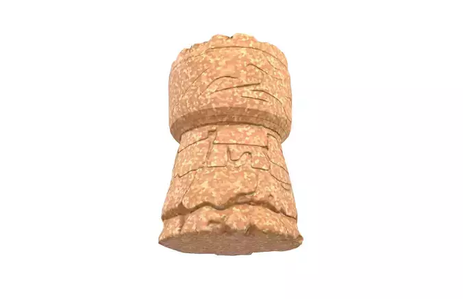 Cork v1 001 Low-poly 3D model 2