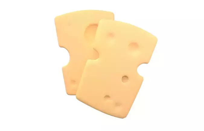 Cheese Slices v2 002 Low-poly 3D model 3
