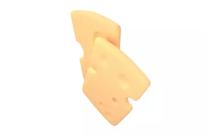Cheese Slices v2 002 Low-poly 3D model 4