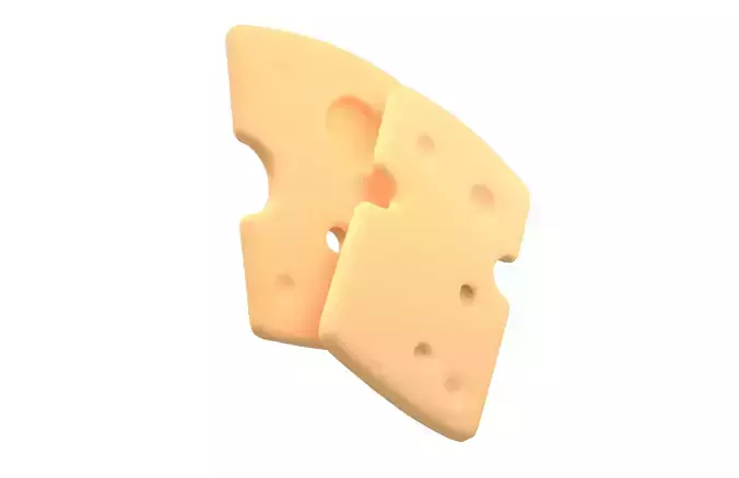 Cheese Slices v2 002 Low-poly 3D model 2