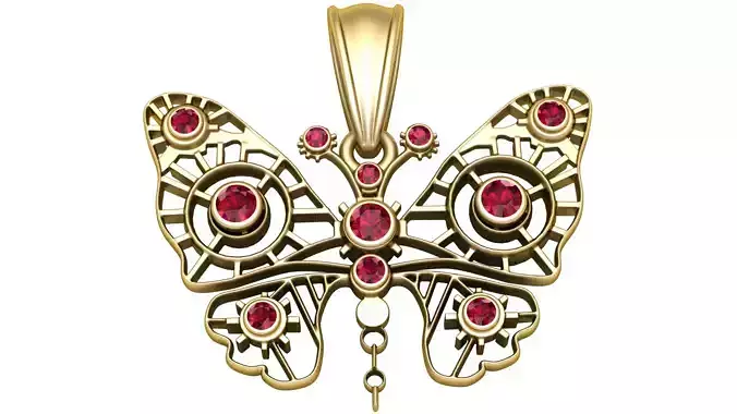 Golden Butterfly Pendant 
