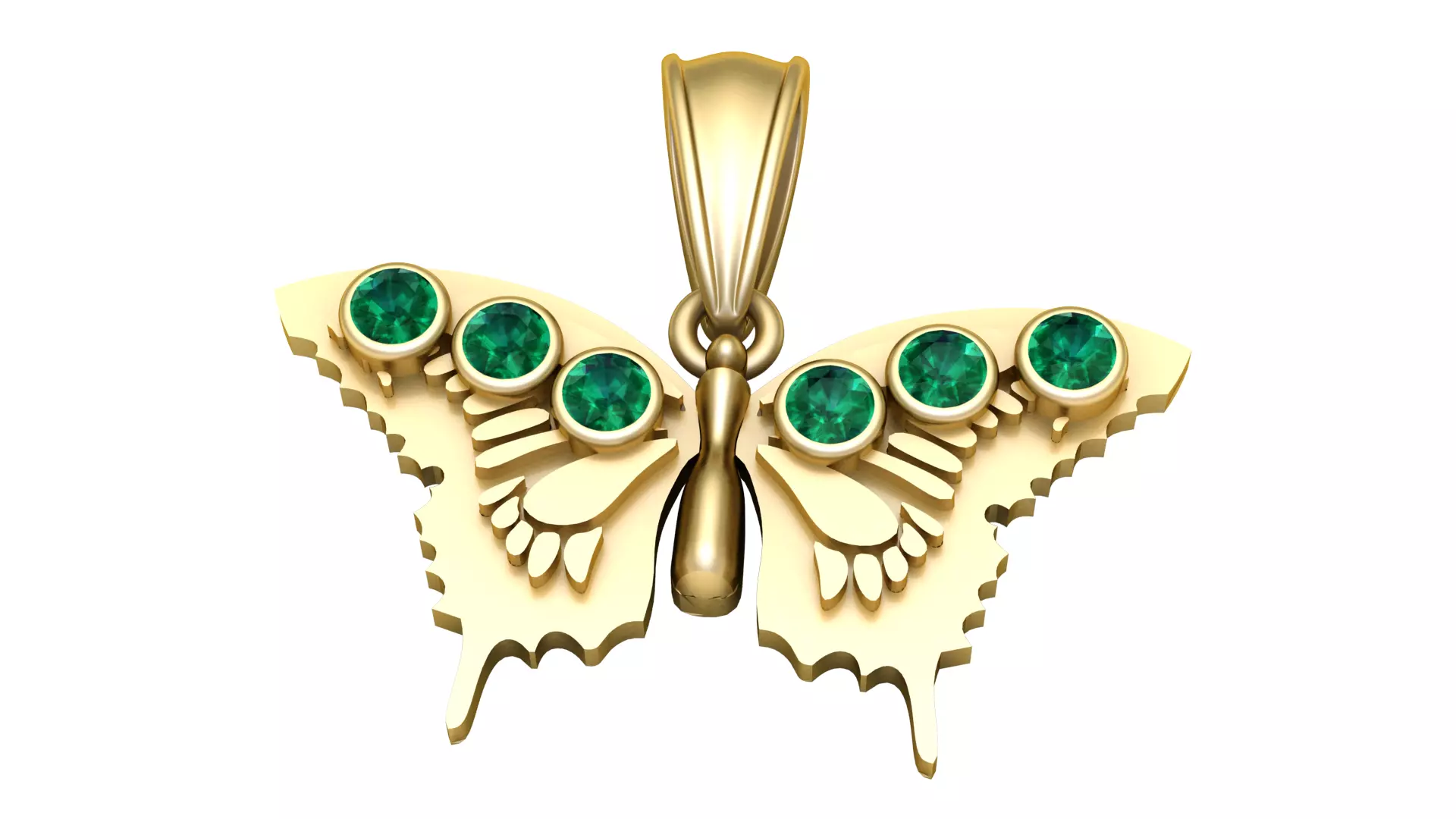 Golden Butterfly Pendant Free 3D print model