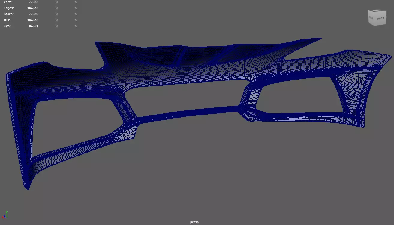 Front Bumper Chevrolet Corvette ZR1 2019 Low-poly 3D model_7