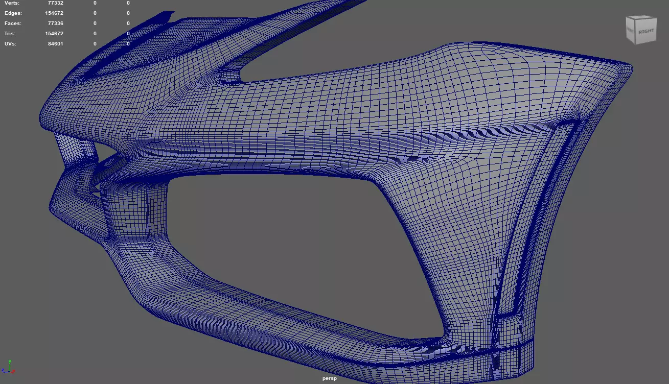 Front Bumper Chevrolet Corvette ZR1 2019 Low-poly 3D model_11