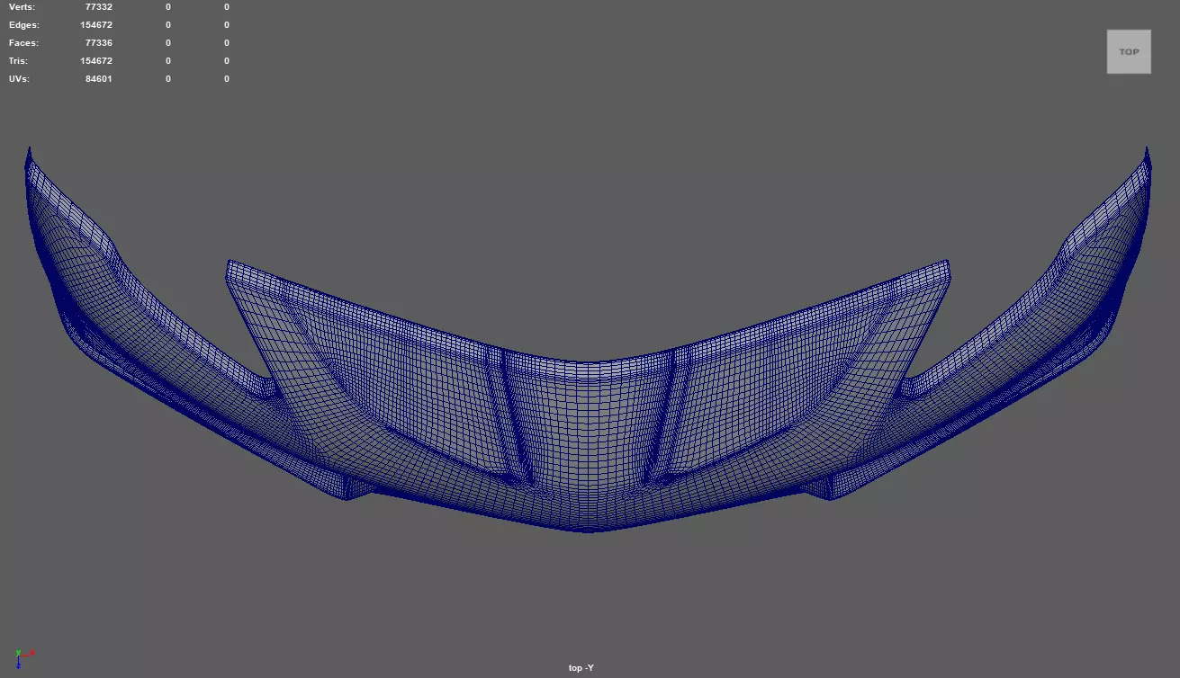 Front Bumper Chevrolet Corvette ZR1 2019 Low-poly 3D model_10